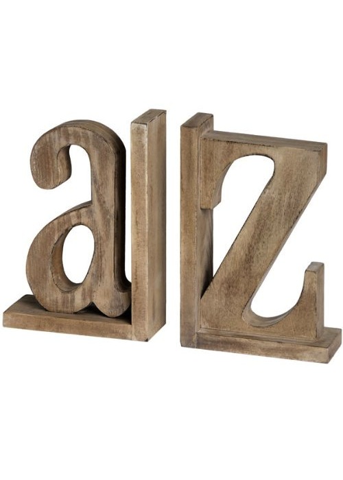 A to Z Oak Bookends