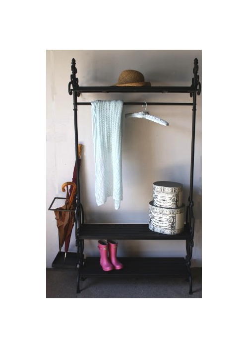 Black Hallway Shelving Unit