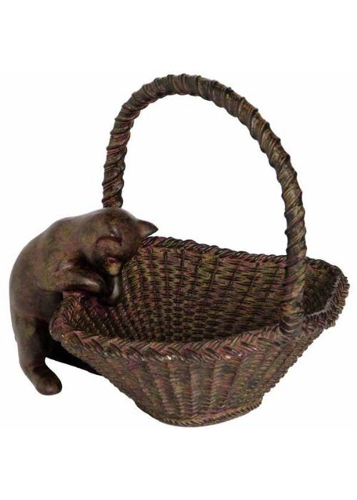 Cat Peering in Basket