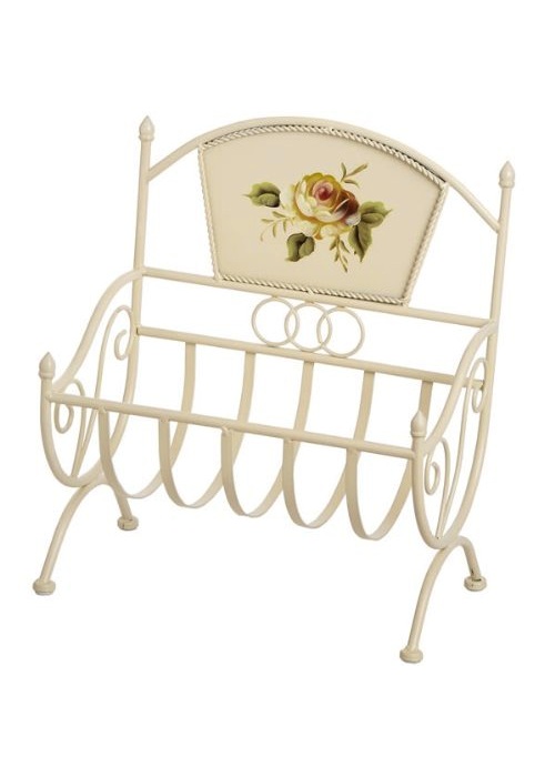 Cream Rose Magazine Holder