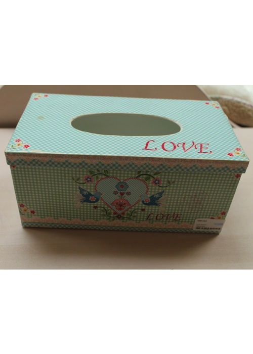 Vintage Style Metal Tissue Box Holder Love