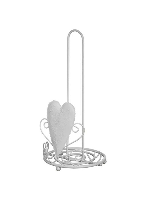 White Heart Kitchen Towel Roll Holder