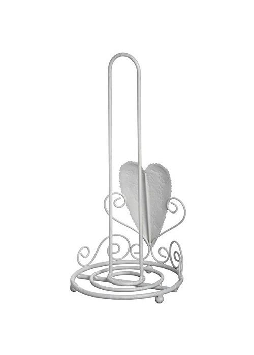 White Heart Kitchen Towel Roll Holder 2