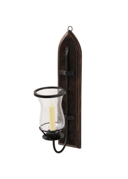 Dark Wood Wall Sconce