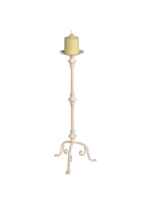 Tall Cream Candle Holder