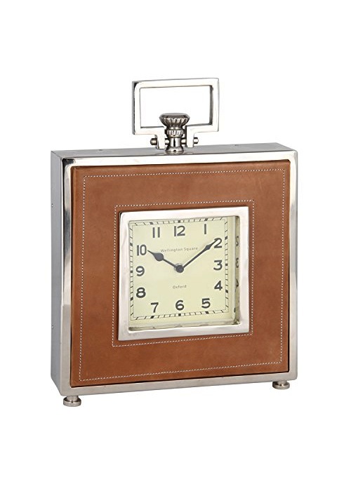 Tan Leather Square Clock