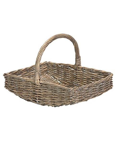 Grey Willow Shallow Basket