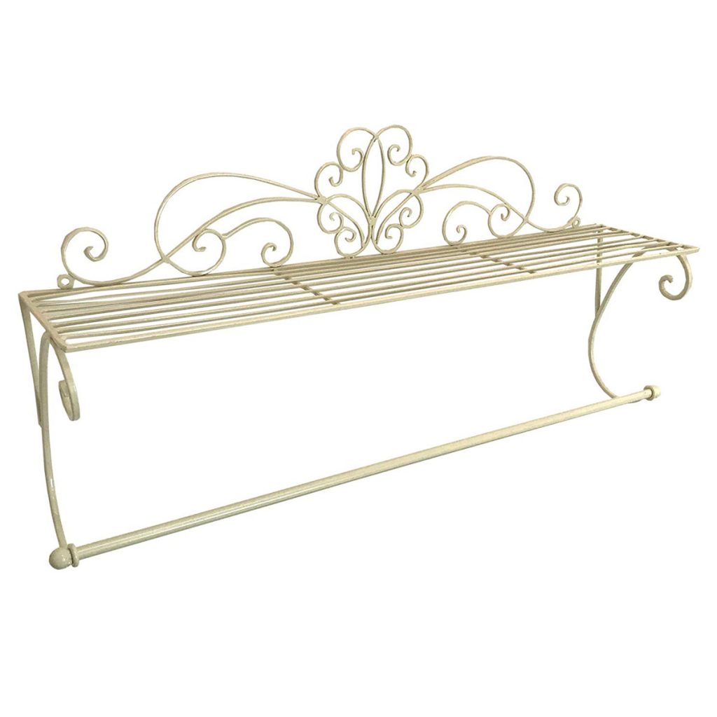 Scroll Design Cream Towel Rail 2