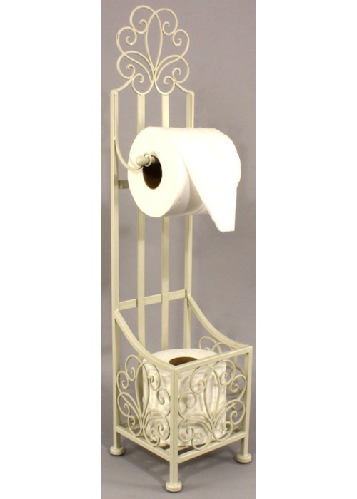 Shabby Chic Cream Toilet Roll Holder 3