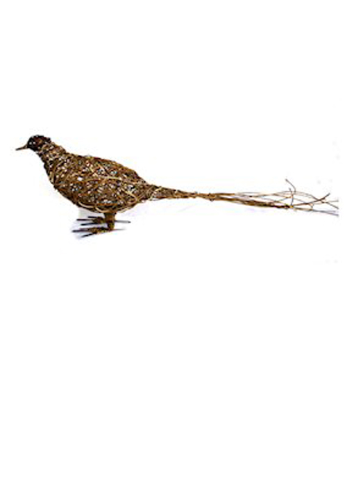 0124 wicker pheasant ornament