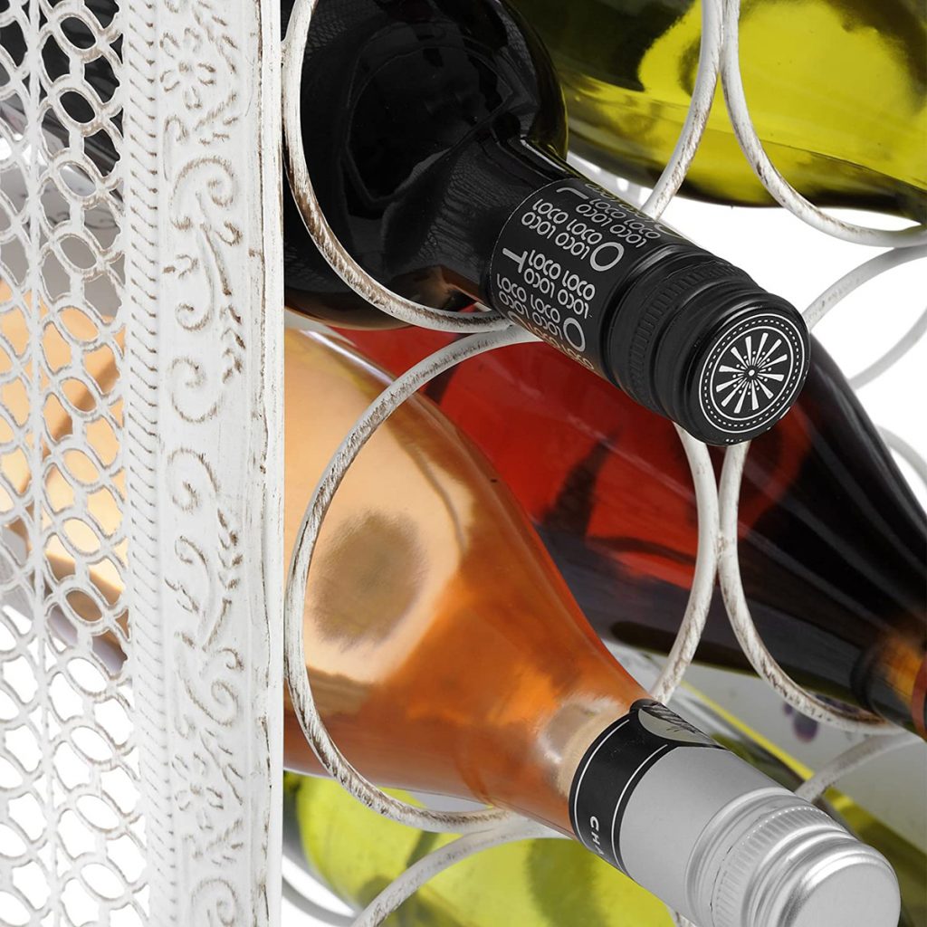 14230-b white metal 14 bottle wine rack