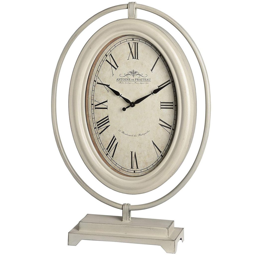 15574 oval cream mantel clock