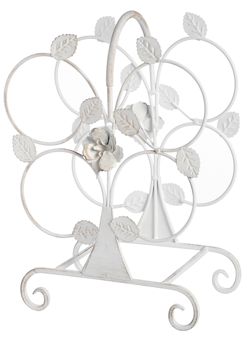 16180-b shabby chic white bottle wine rack