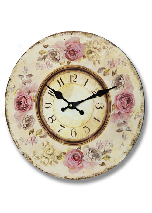 6356 floral pink wall clock