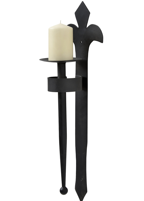 8083 fleur de lys black candle holder