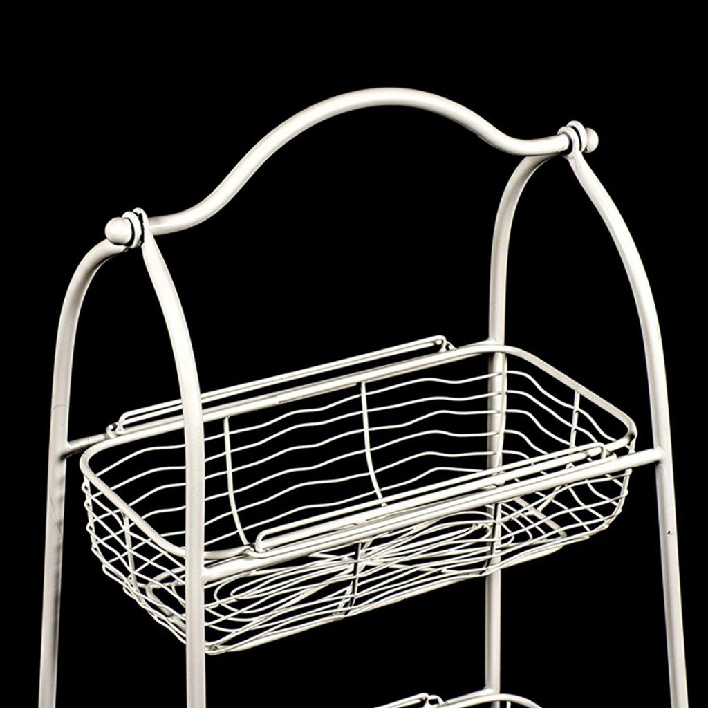 AHL038_2 white wire basket shelf unit