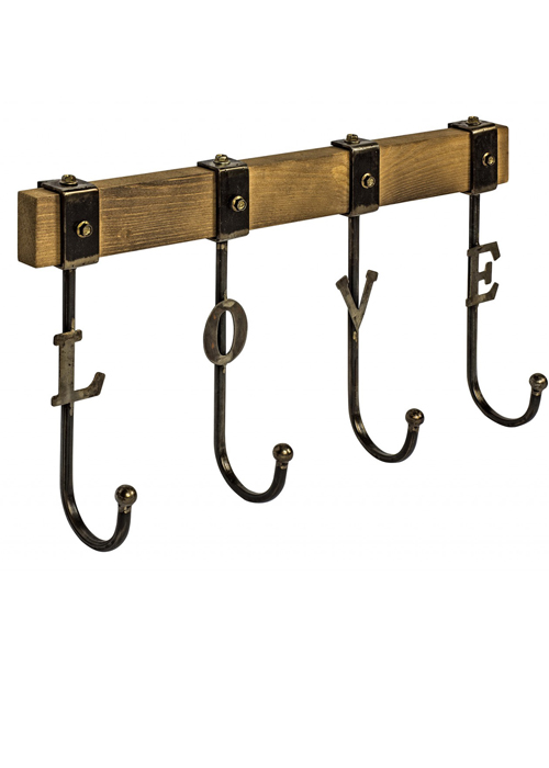 BIM012 love wood metal hooks