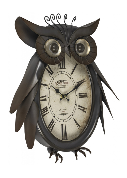 EGN003__1 owl metal wall clock