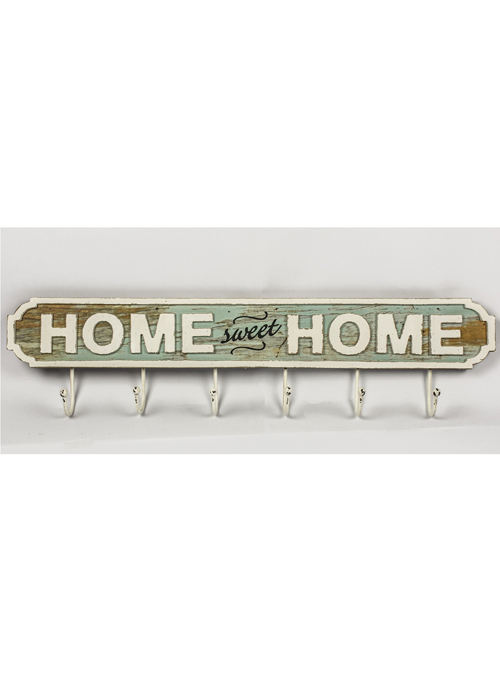 GUD222_1 home sign plaque white hooks