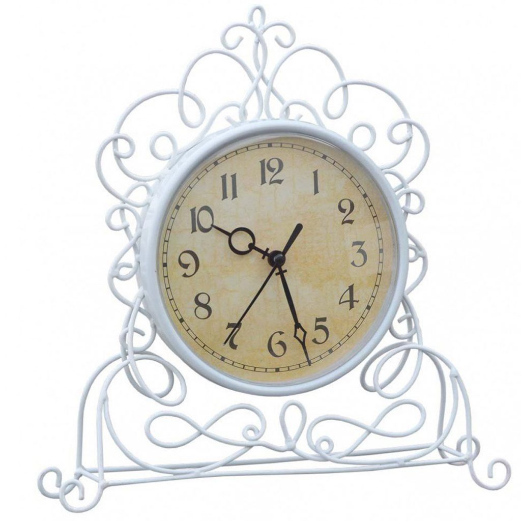 KE197ATM1 white metal ornate clock