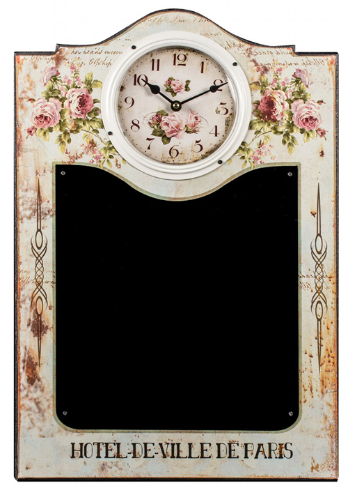 MHG106__1 hotel de ville floral black board clock