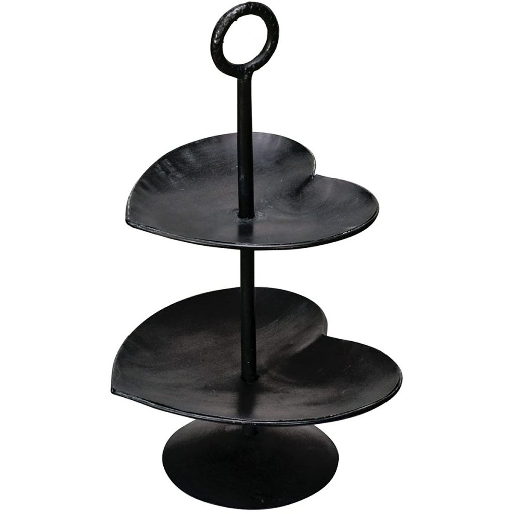 NYC117__heart black metal cake stand