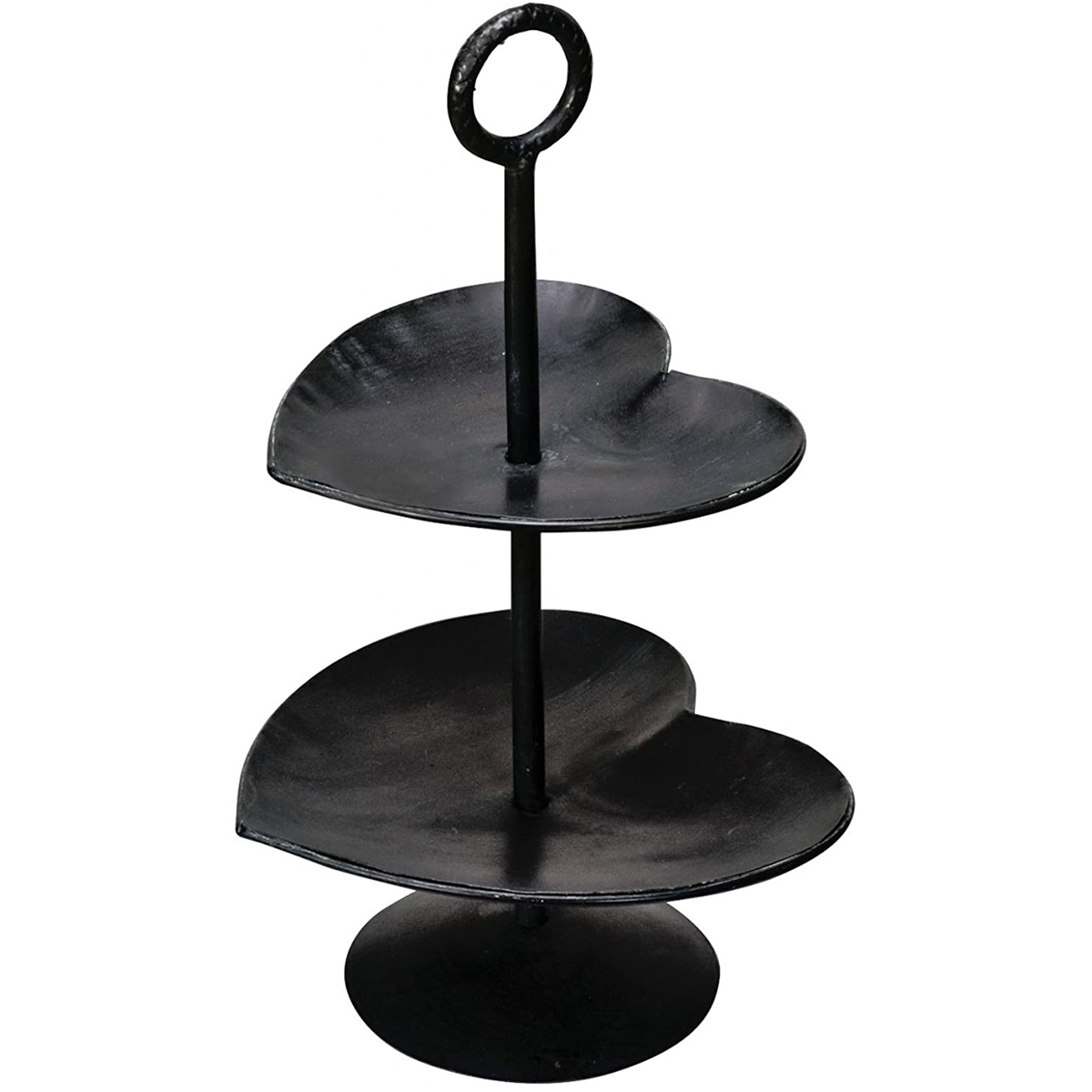 Black two Hoop Metal Tall Centerpiece cake stand- Home Delight Décor
