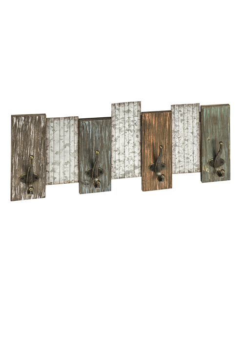 QEL049 rustic wood panel hooks