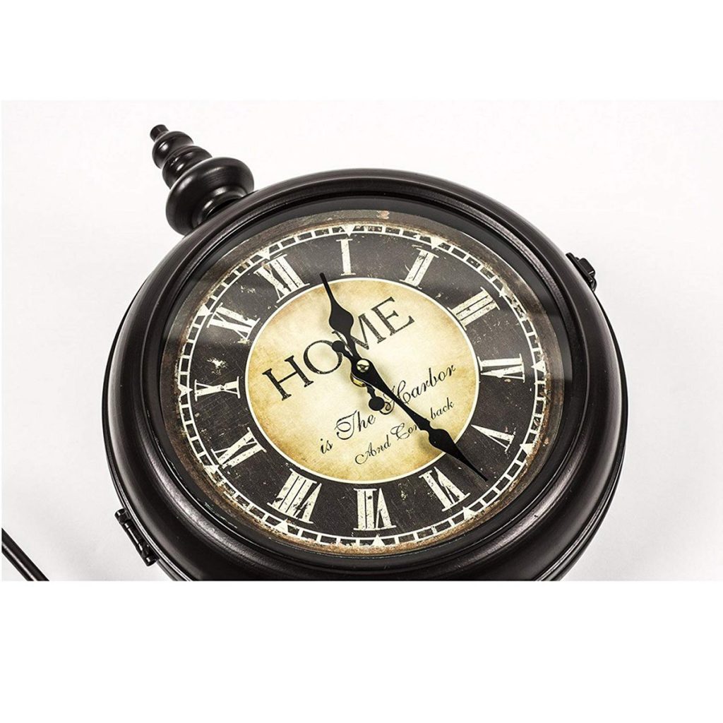 REL014_3 double sided station style wall clock