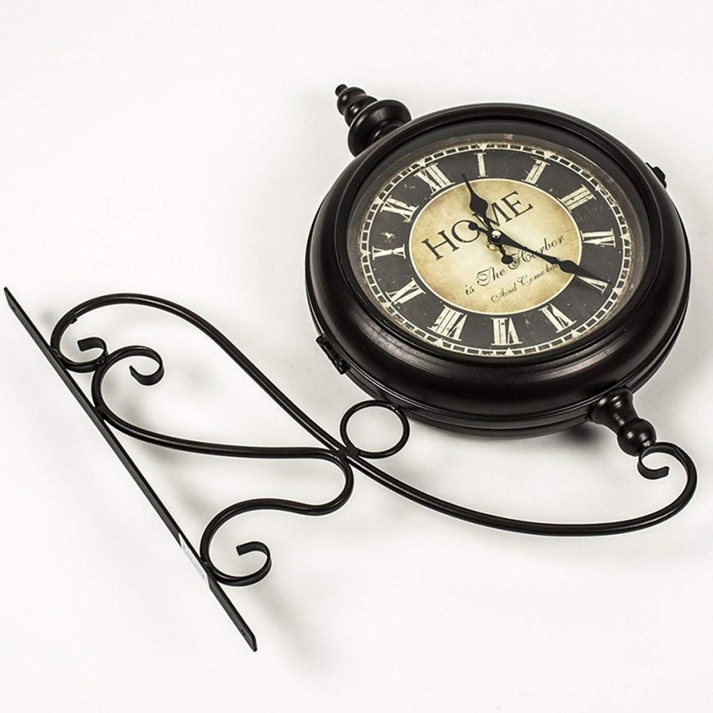 REL014_4 double sided station style wall clock