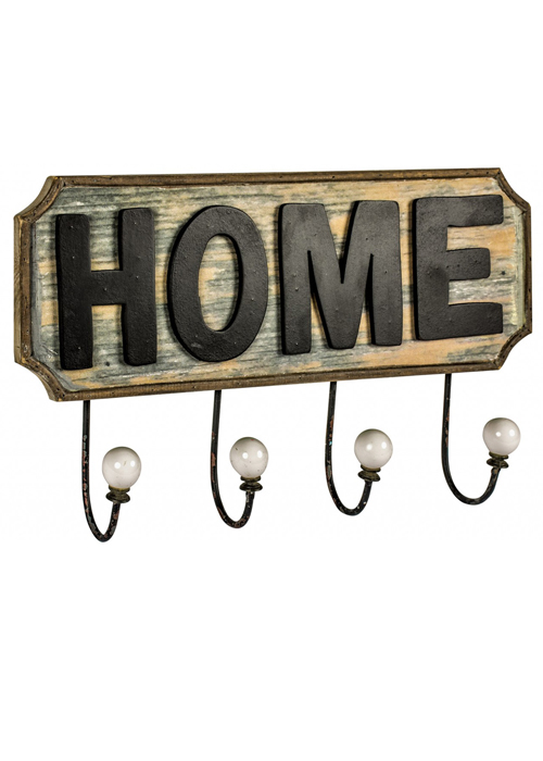 SHU095 home black wooden sign hooks