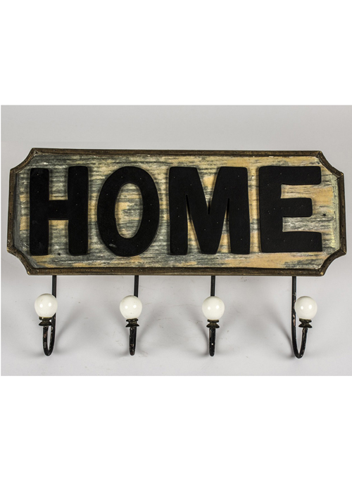 SHU095_1 home black wooden sign hooks