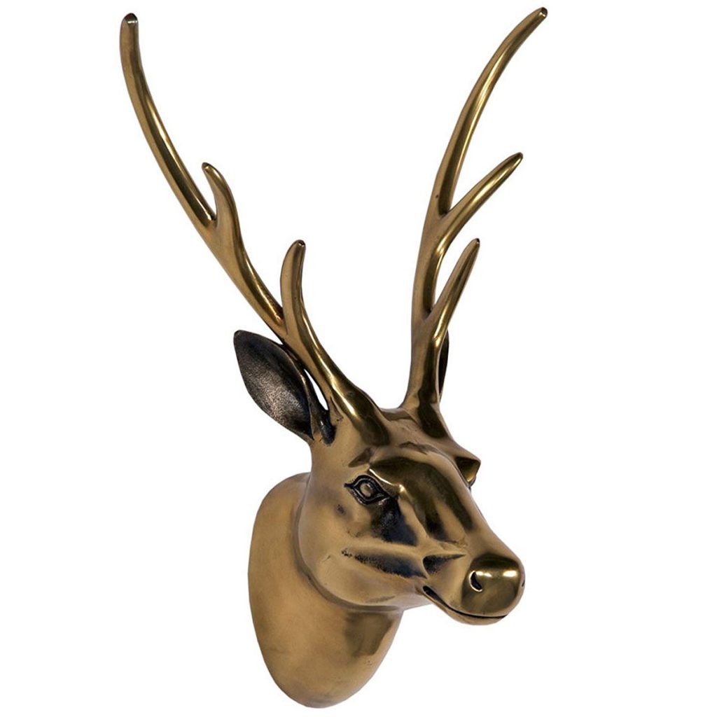 aw7240_1 antiqued bronze brass effect stag head