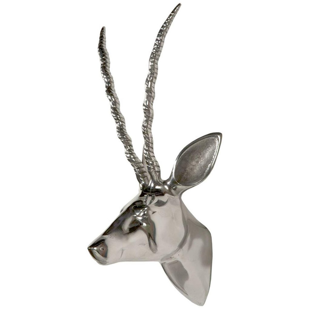 aw87193 polished aluminium stag head