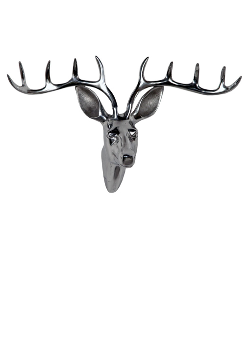 aw87587 polished aluminium stag head