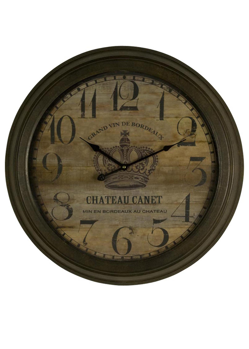 mhg030 chateau canet brown wall clock