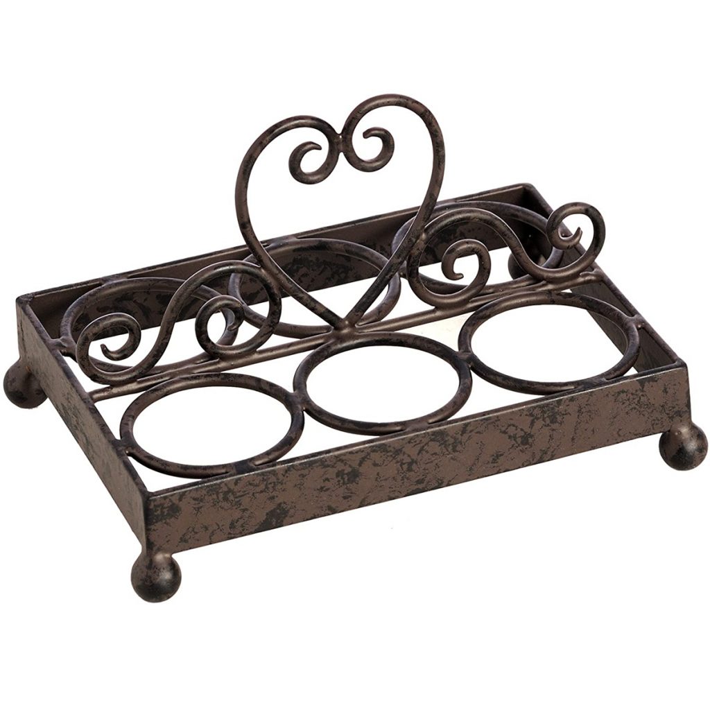 11265 Heart Antique Brown Metal Egg Holder