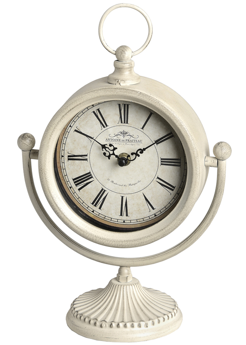 15566 antique cream swinging mantel clock