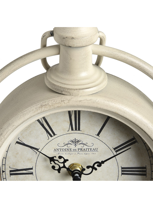 15575-a pocket watch clock on stand antique cream