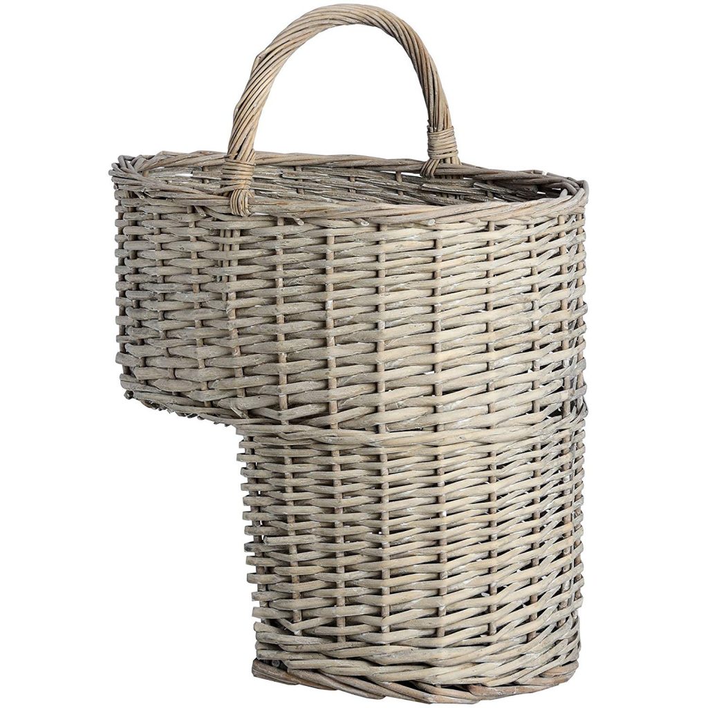 16660-a natural grey wicker stair basket