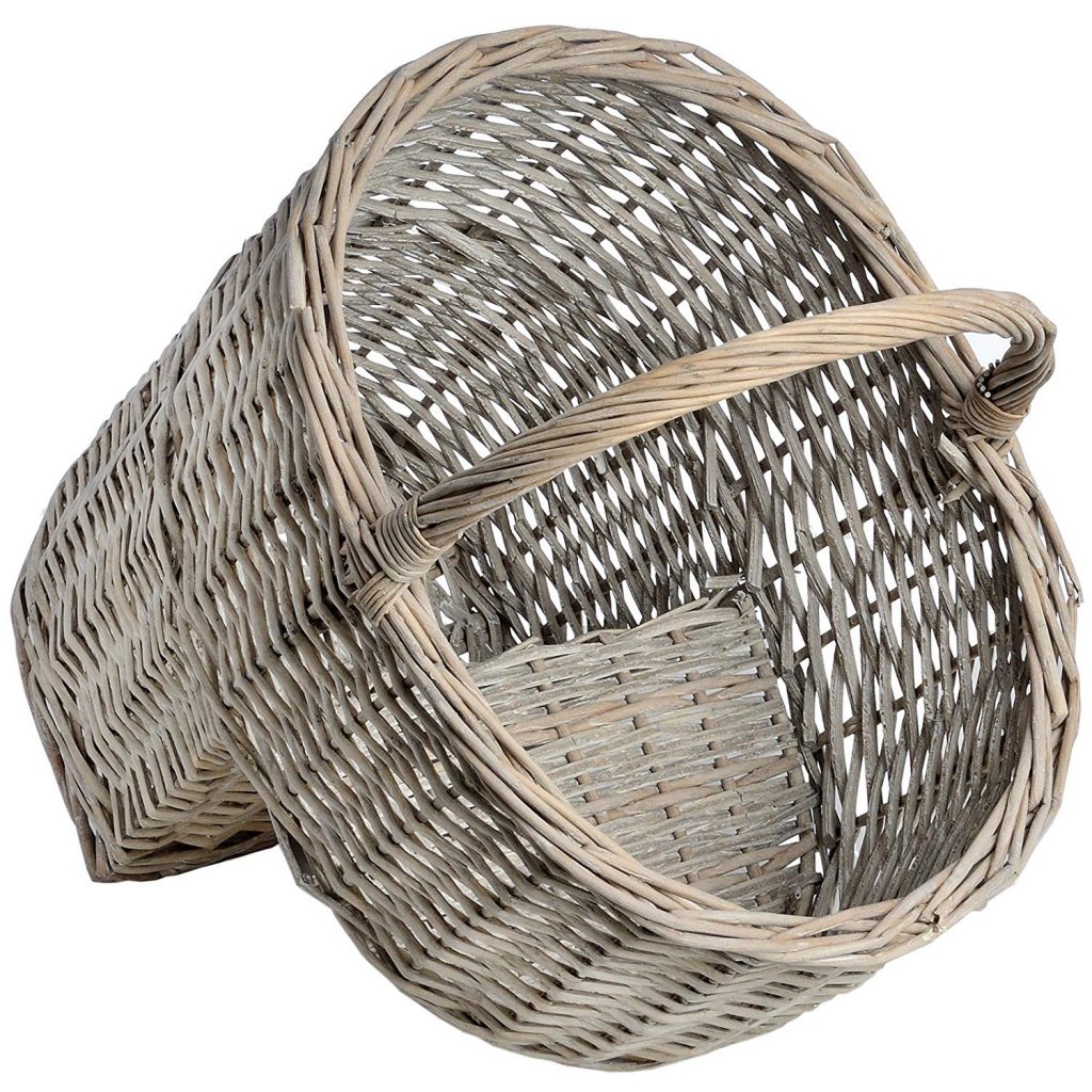 16660-b natural grey wicker stair basket