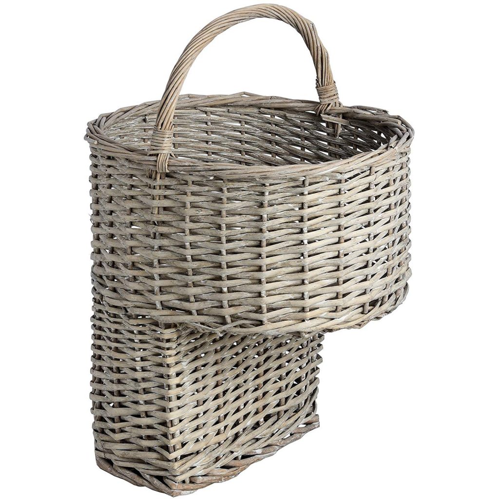 16660 natural grey wicker stair basket