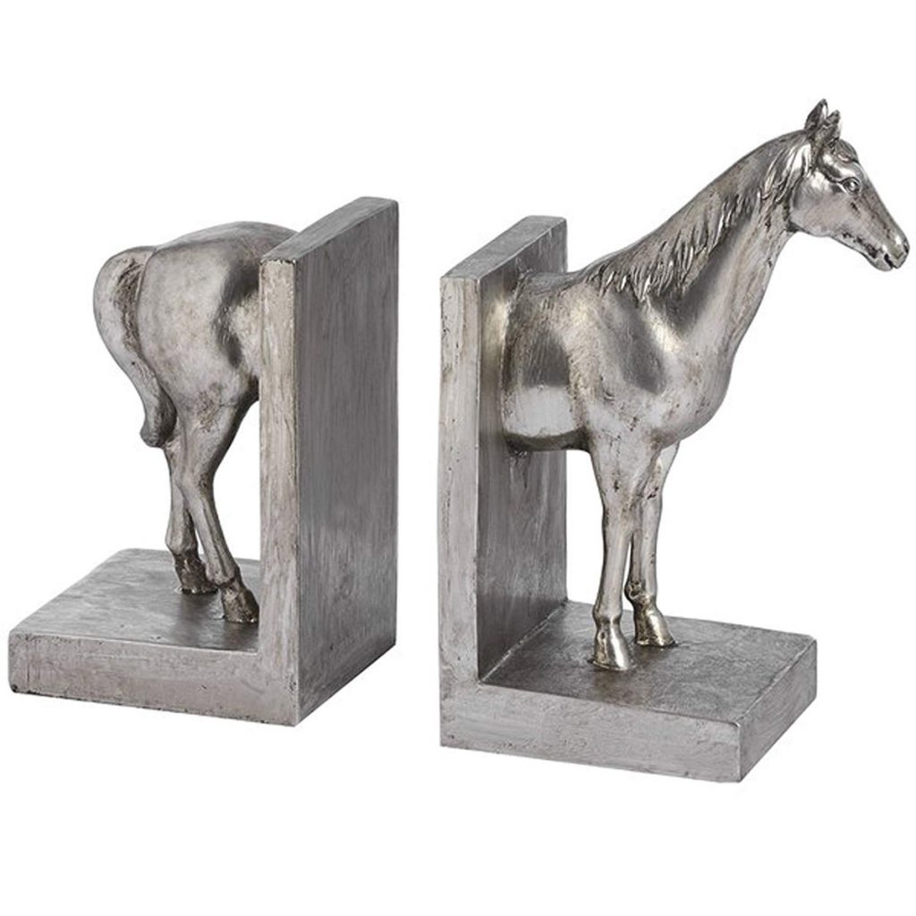 16999 Silver Grey Colour Horse Pony Bookends