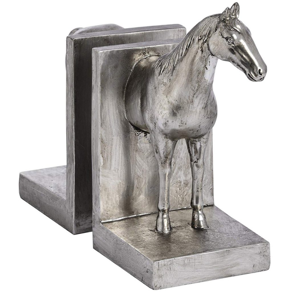 16999-b Silver Grey Colour Horse Pony Bookends