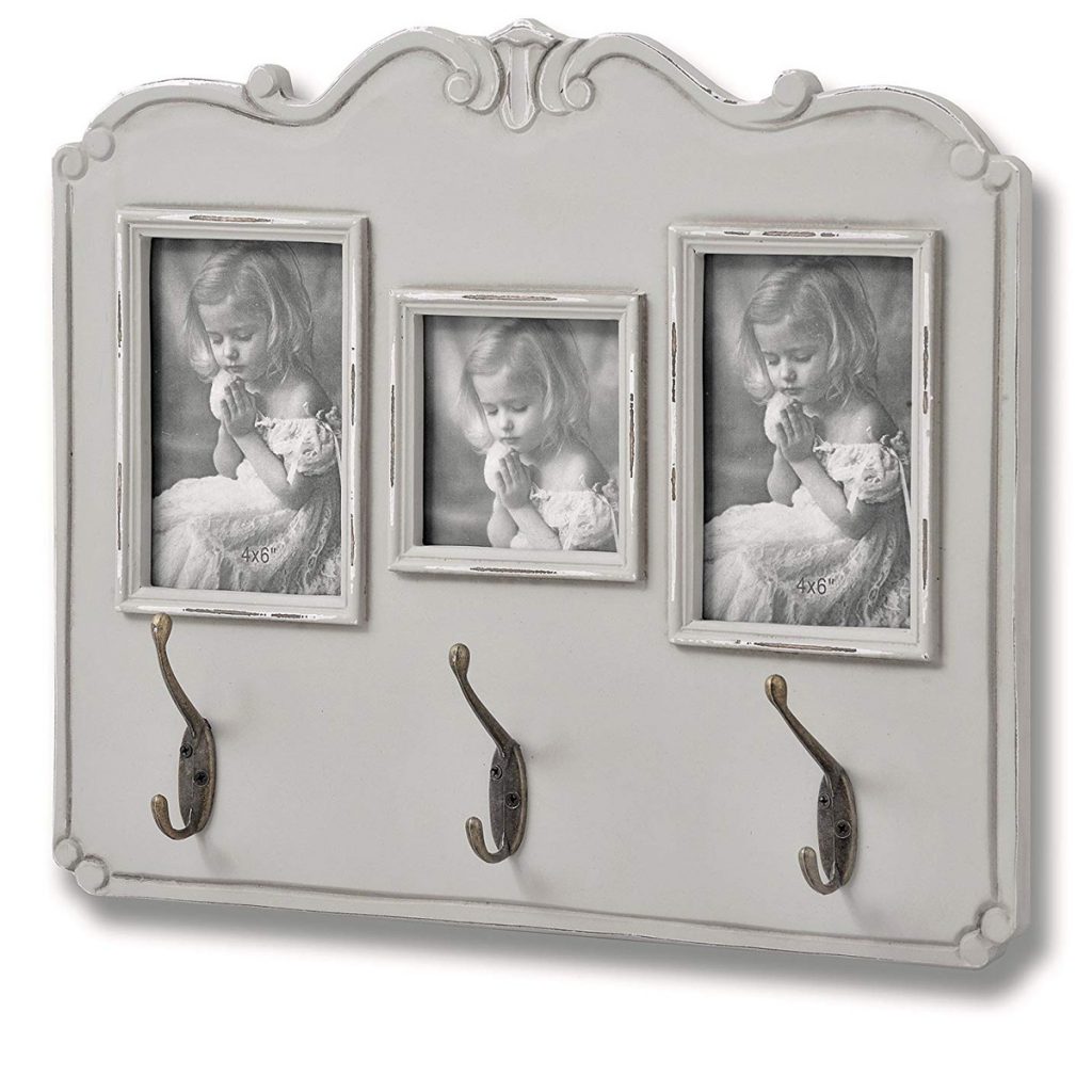 17059 Fleur Grey Picture Frame 3 Double Hooks