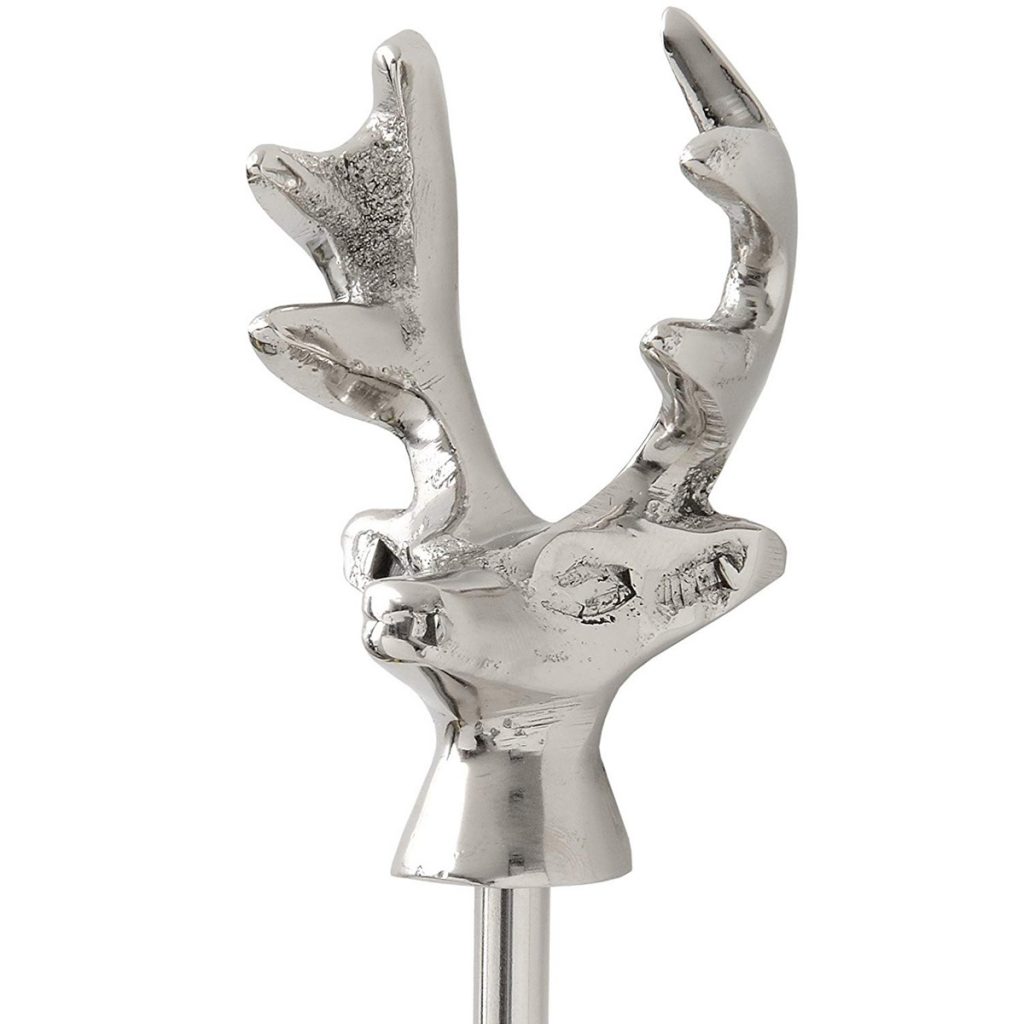 17269-a polished metal stag head shoe horn