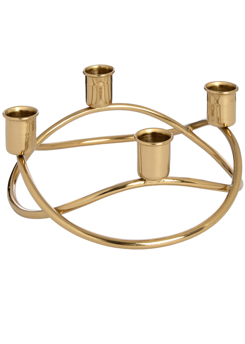 17270-a Gold Metal Candle Holder