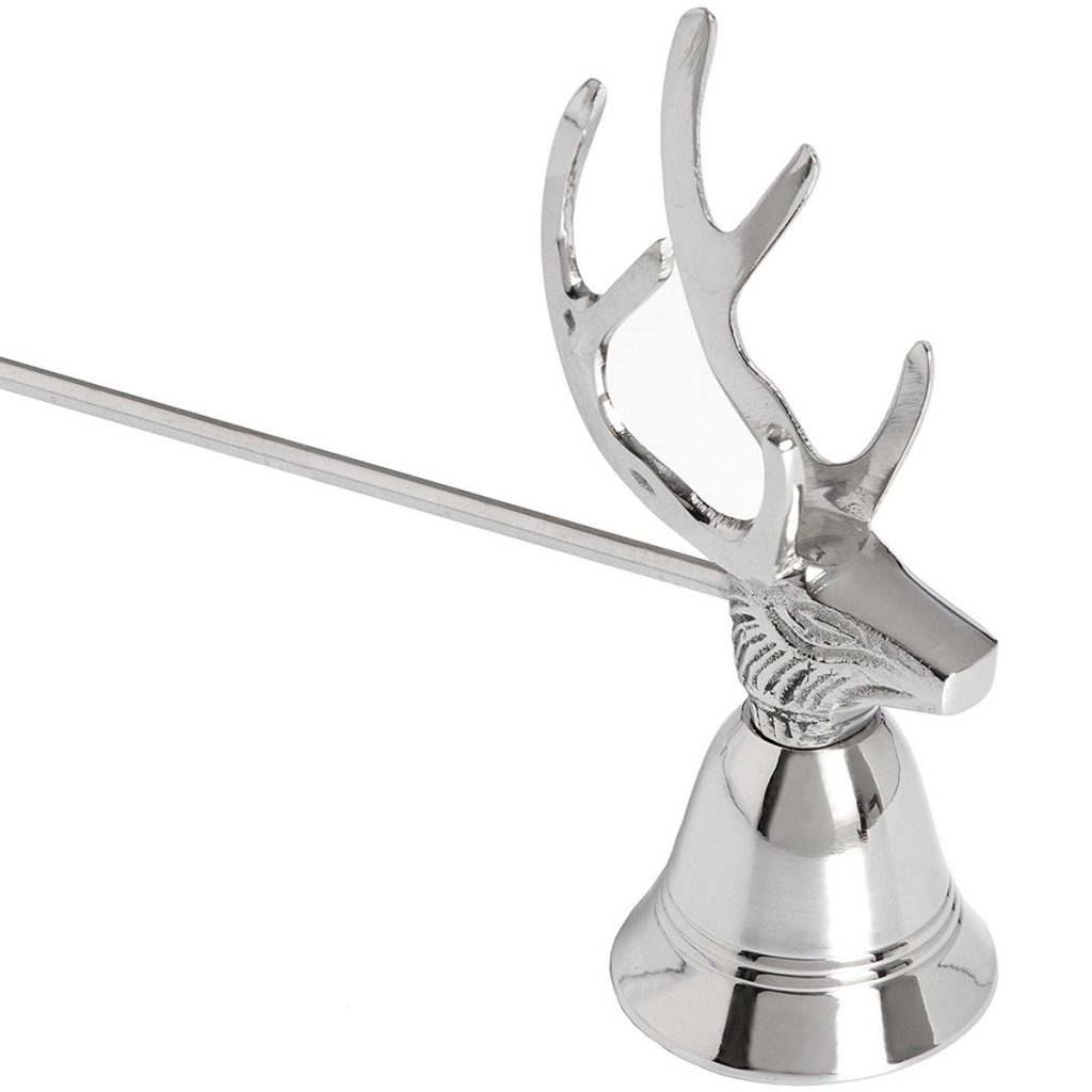 17279-a polished metal stag head candle snuffer