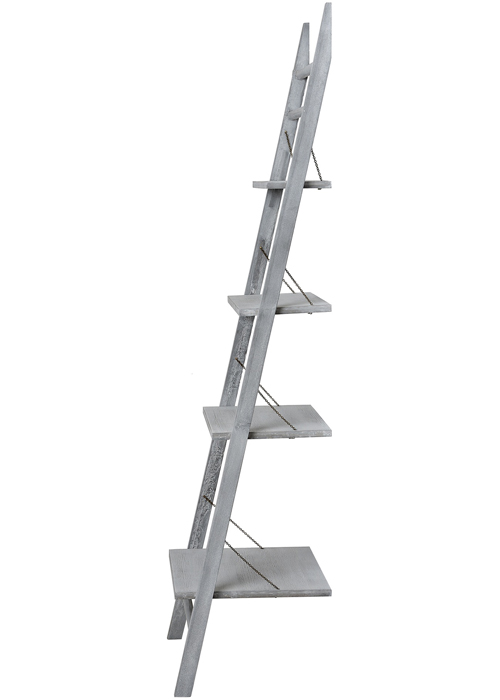 17396 Washed Grey Ladder Shelf Display Unit …