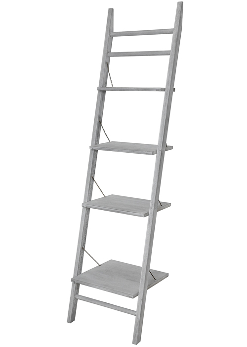 17396-a Washed Grey Ladder Shelf Display Unit …